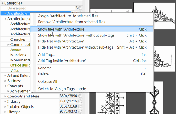 Show files with a Tag including sub-tags