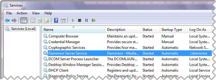 Configuring Daminion Server Service