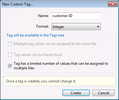 Specify custom tag properties