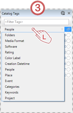 Selecting tag in the single tags mode