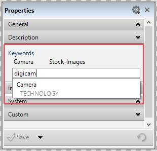 Using synonyms in the Keywords list with autofill