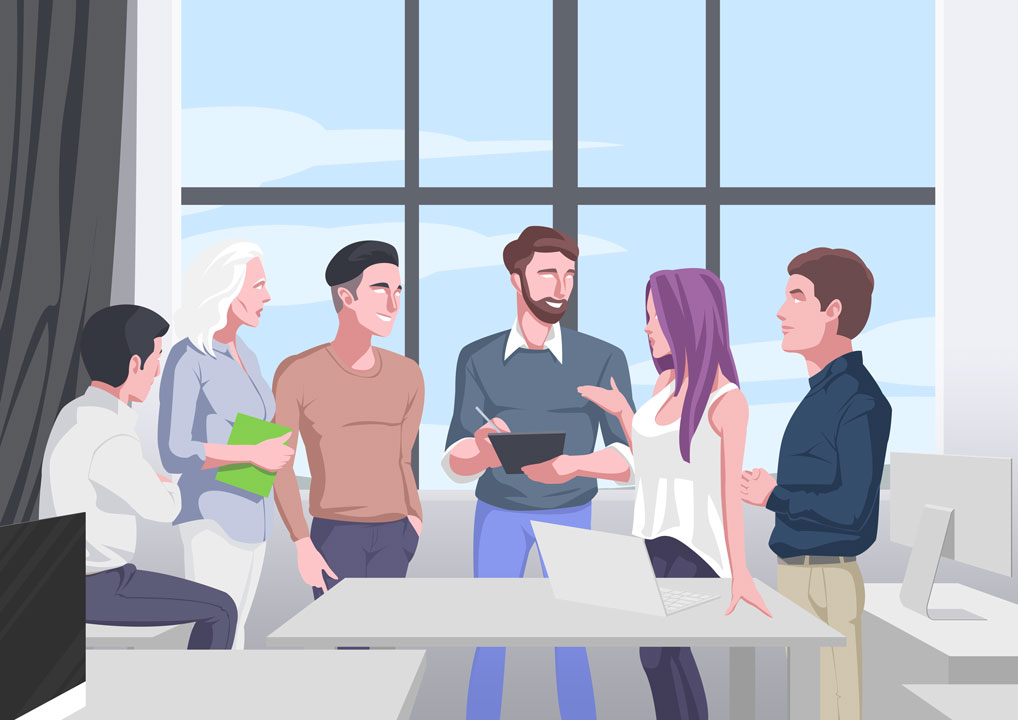 Architects meeting with clients in boardroom