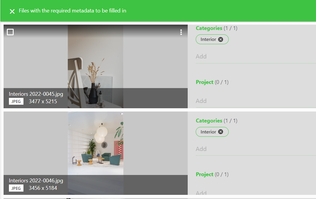 Required Metadata option