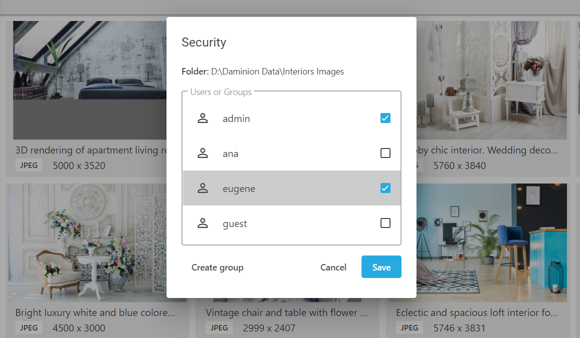 permissions on a Folder level