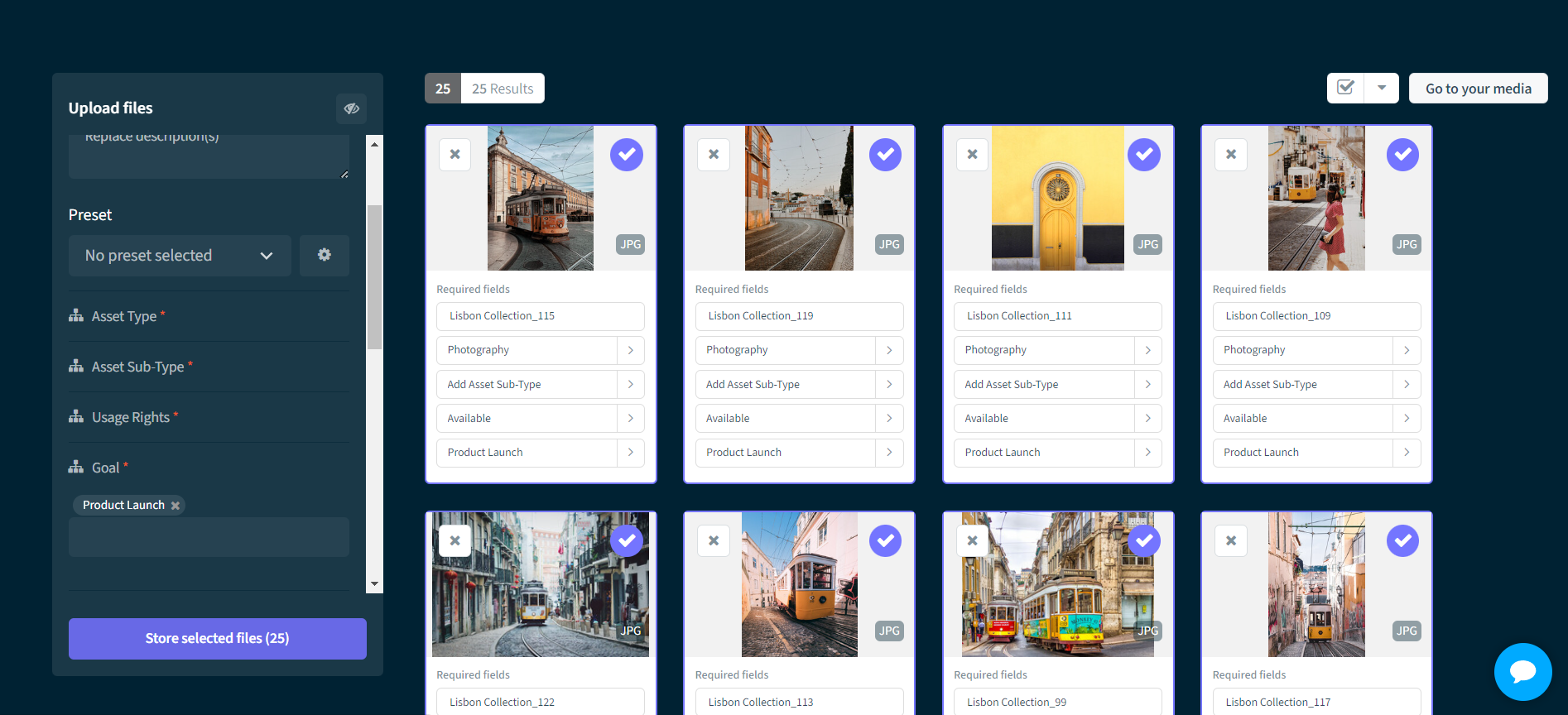 Applying required metadata to all uploaded files