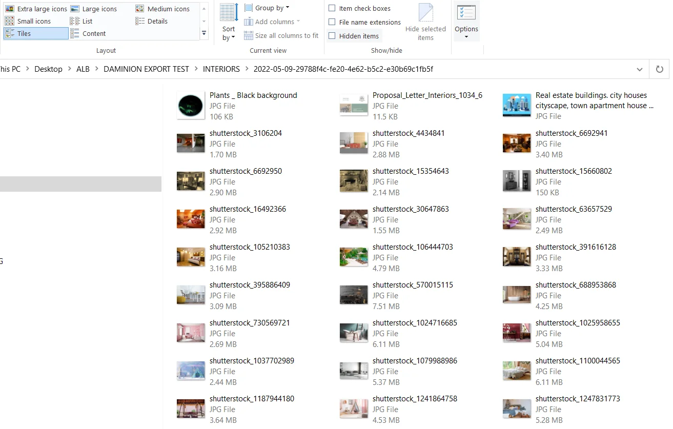 Tiles View, organized foles with organized folders