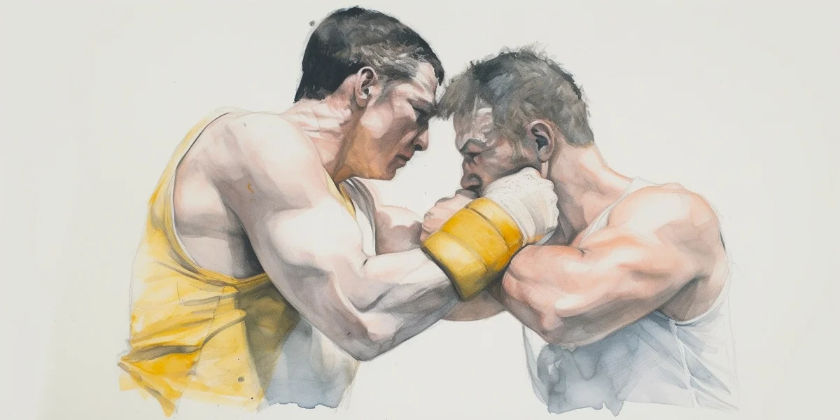 Wrestling match captured by a sports photographer